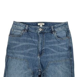 Molly Yeh Double Knee Jeans Womens Size 10 Blue Medium Wash Denim Workwear